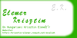 elemer krisztin business card